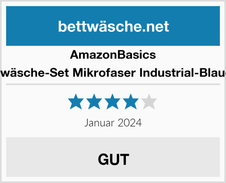 AmazonBasics Bettwäsche-Set Mikrofaser Industrial-Blaugrün Test