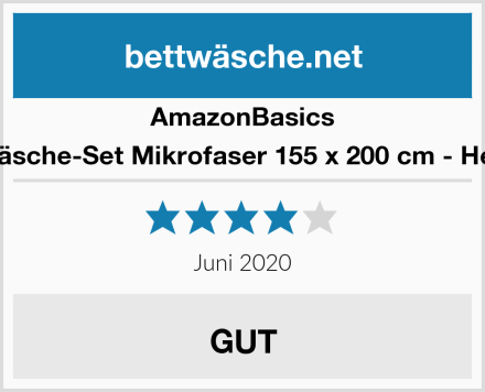 AmazonBasics Bettwäsche-Set Mikrofaser 155 x 200 cm - Hellgrau Test