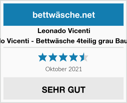 Leonado Vicenti Leonado Vicenti - Bettwäsche 4teilig grau Baumwolle Test